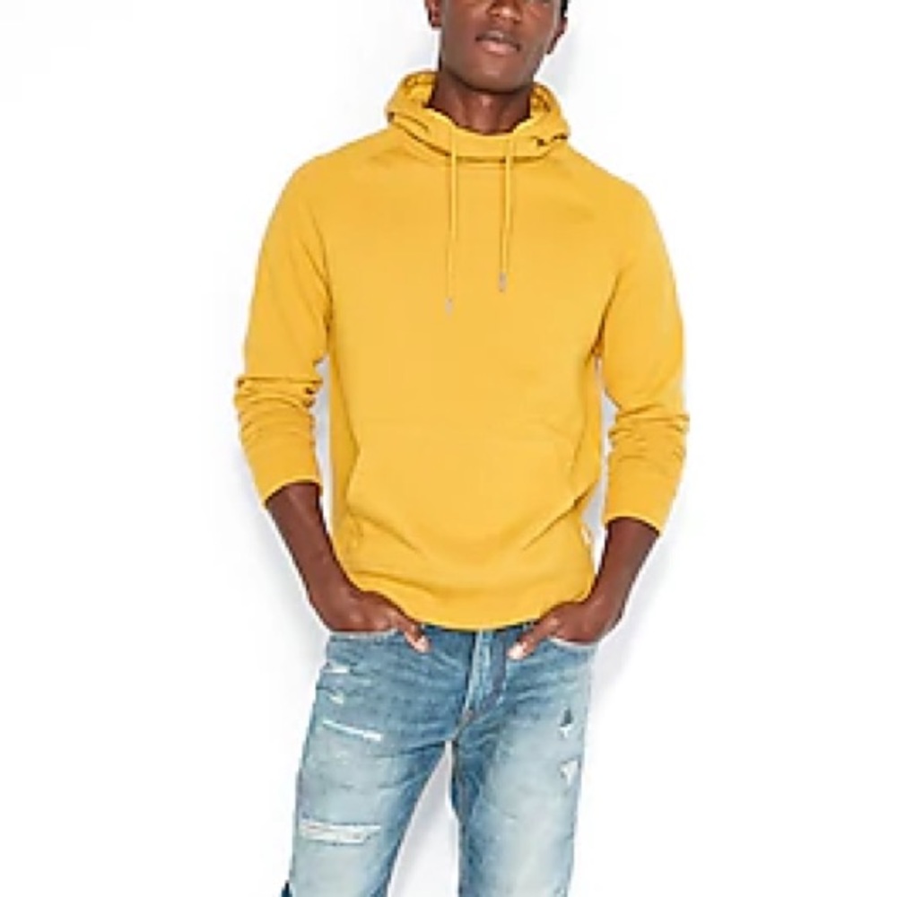 Express Yellow Funnel Neck Hoodie